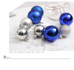 24 Pieces Electroplated Plastic Holiday Ornament Baubles, Dark Blue 4cm Hanging Balls Applied in Christmas Wreath and Halloween Venue Styling