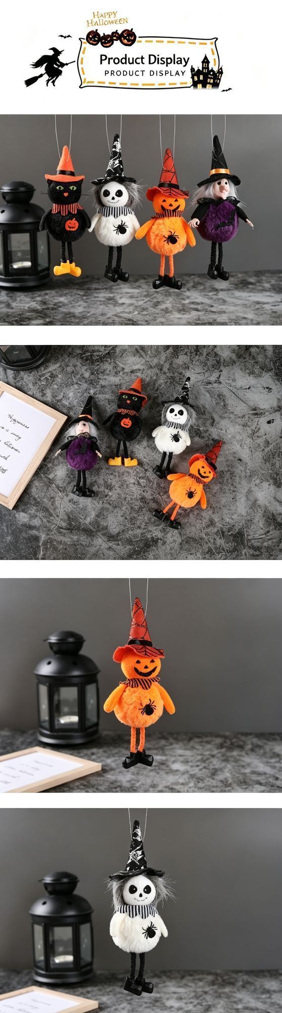 Round Belly Witch Shaped Halloween Hanging Ornament with Broom Accessory, Spooky Wall & Haunted House Decor, Suitable for Halloween Party Layout and Christmas Holiday Gift Selection