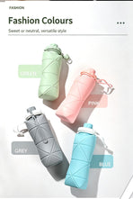 Mini Portable Foldable Silicone Hydration Cup, High Temperature Resistant Telescopic Water Container for Backpacking Camping and Christmas Small Practical Gift, 600ml, Green
