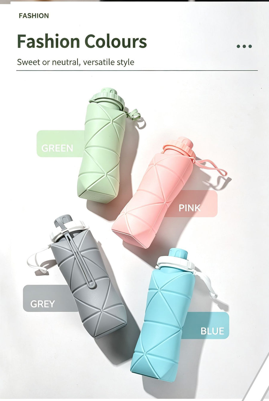 Mini Portable Foldable Silicone Hydration Cup, High Temperature Resistant Telescopic Water Container for Backpacking Camping and Christmas Small Practical Gift, 600ml, Green