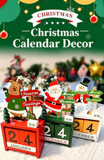Snowman Design Wooden Christmas Advent Calendar Desktop Ornament, Cute Table Decor for Front Desk Display and Christmas Souvenir Gift Package