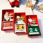 Snowman Design Wooden Christmas Advent Calendar Desktop Ornament, Cute Table Decor for Front Desk Display and Christmas Souvenir Gift Package