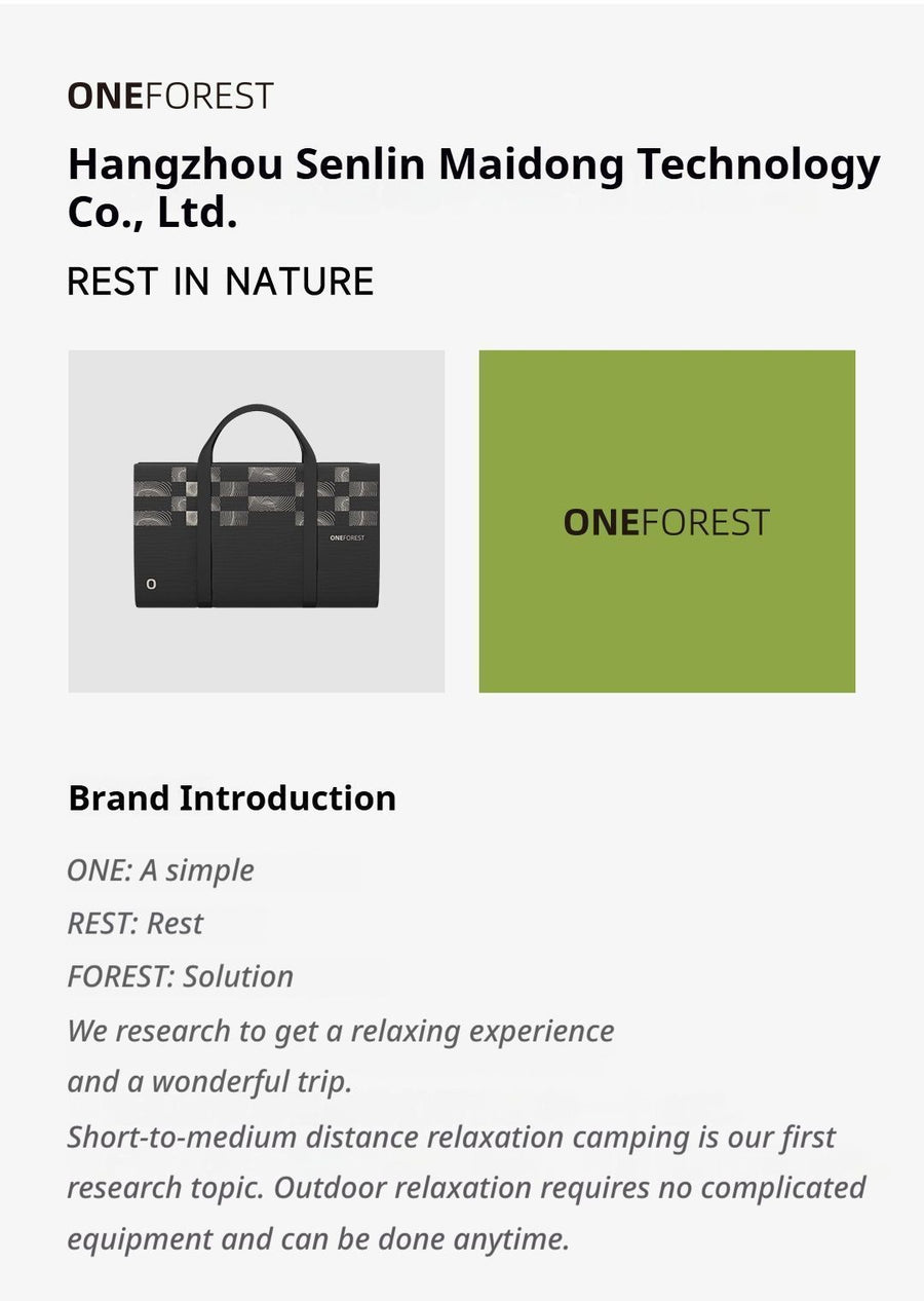 ONEFOREST 3-in-1 Tote Bag Camping Set with Black Ground Mat, Ultralight Foldable Outdoor Kit for Picnic & Travel, Christmas Holiday Practical Gift
