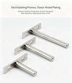 6" Nickel Hidden T Shelf Bracket 2Pcs w/ 5x60&5x80 Screws