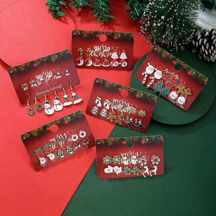 E1246-1 Holiday Styling Earring Ornaments, Christmas & Halloween Cosplay Outfit Matching Accessory, Tiny Lightweight Piercing Jewelry, Ideal Small Holiday Gift