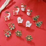 E1246-1 Holiday Styling Earring Ornaments, Christmas & Halloween Cosplay Outfit Matching Accessory, Tiny Lightweight Piercing Jewelry, Ideal Small Holiday Gift