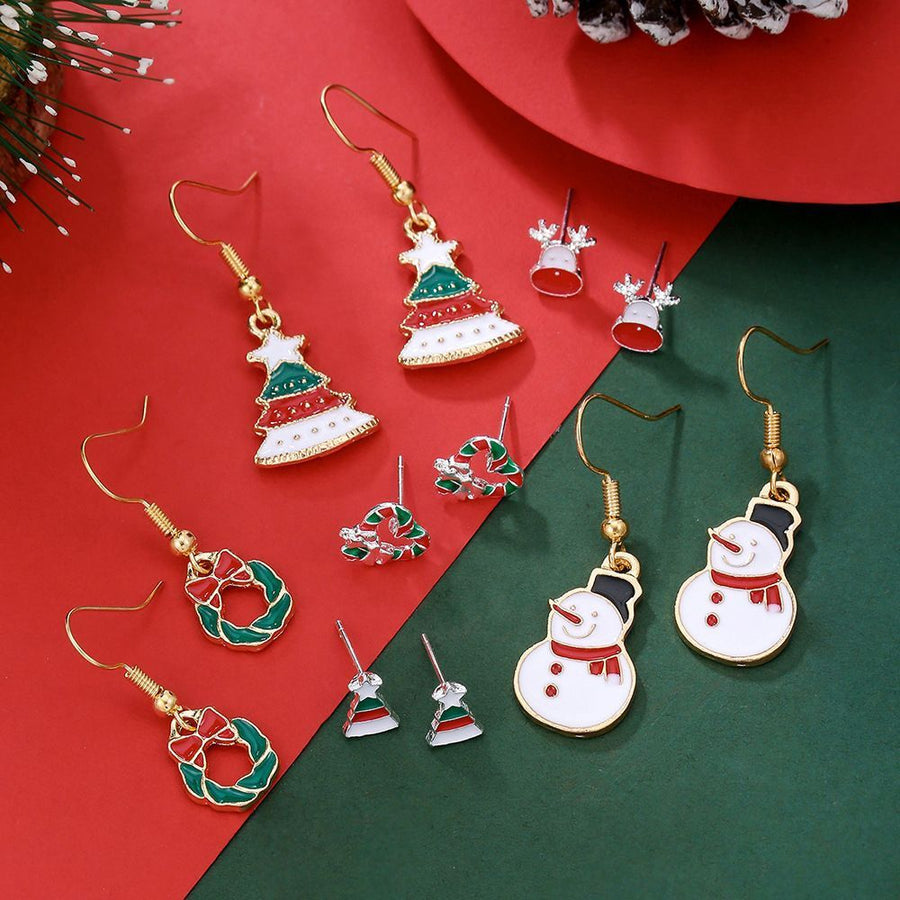 E1246-1 Holiday Styling Earring Ornaments, Christmas & Halloween Cosplay Outfit Matching Accessory, Tiny Lightweight Piercing Jewelry, Ideal Small Holiday Gift