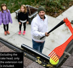 Extension Connecting Rod Only for Gutter Cleaning Mini Rake, 3 Sections Pack, Each Section 42cm, Black Splicable Extension Pole, Replacement Accessory for Roof Eaves Drainage Debris Removal Tool