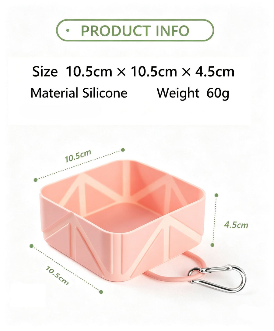 Multi‑purpose Foldable Silicone Pet Bowl, Outdoor Camping Dog Cat Feeding Dish, Christmas & Halloween Pet Party Accessory, Compact Travel‑ready Holiday Gift, 500ml, Sakura Pink