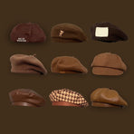 Suede‑Feel Buckle Octagonal Hat, Coffee Tone, Adjustable 56‑58cm, Christmas & Halloween Vintage Party Headwear, Elegant Retro Cap, Delicate Holiday Gift