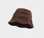 Pleated Corduroy Bucket Hat, Coffee Tone, Adjustable 56‑58cm, Christmas & Halloween Cozy Daily Accessory, Soft Retro Bucket Cap, Thoughtful Holiday Gift