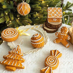 Foam Gingerbread Candy Ornament, Christmas & Halloween Home Window Door Hanging Decoration, Festive Tree Pendant, Nice Holiday Gift for Xmas Scene Layout