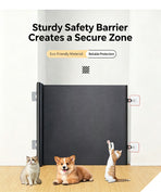 Automatic Retractable Pet Gate, Large Size Black 78*130cm, Anti‑jump Cat Separation Fence, Home Safety Barrier, Christmas & Halloween Pet Supply, Thoughtful Holiday Present