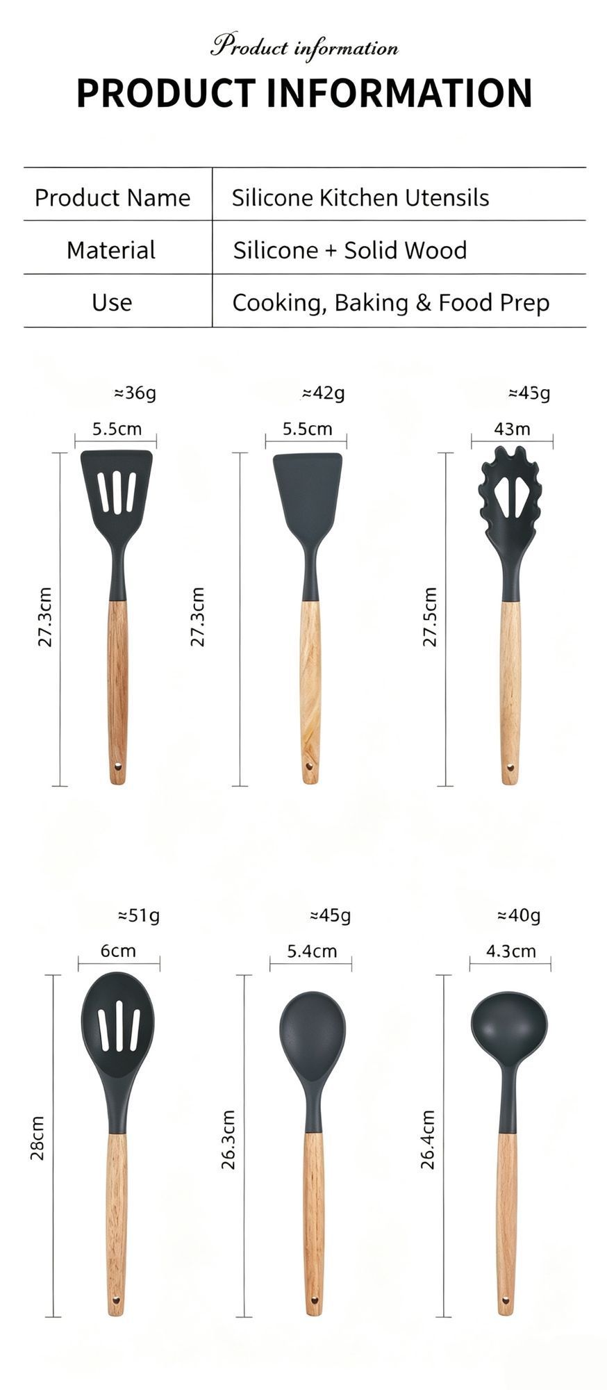 Silicone Kitchen Utensils 12‑Piece Set Black,Spatula & Soup Spoon Cookware Safe for Non‑Stick Pans,Household Cooking Gadget for Party Prep,Christmas Halloween Housewarming Gift