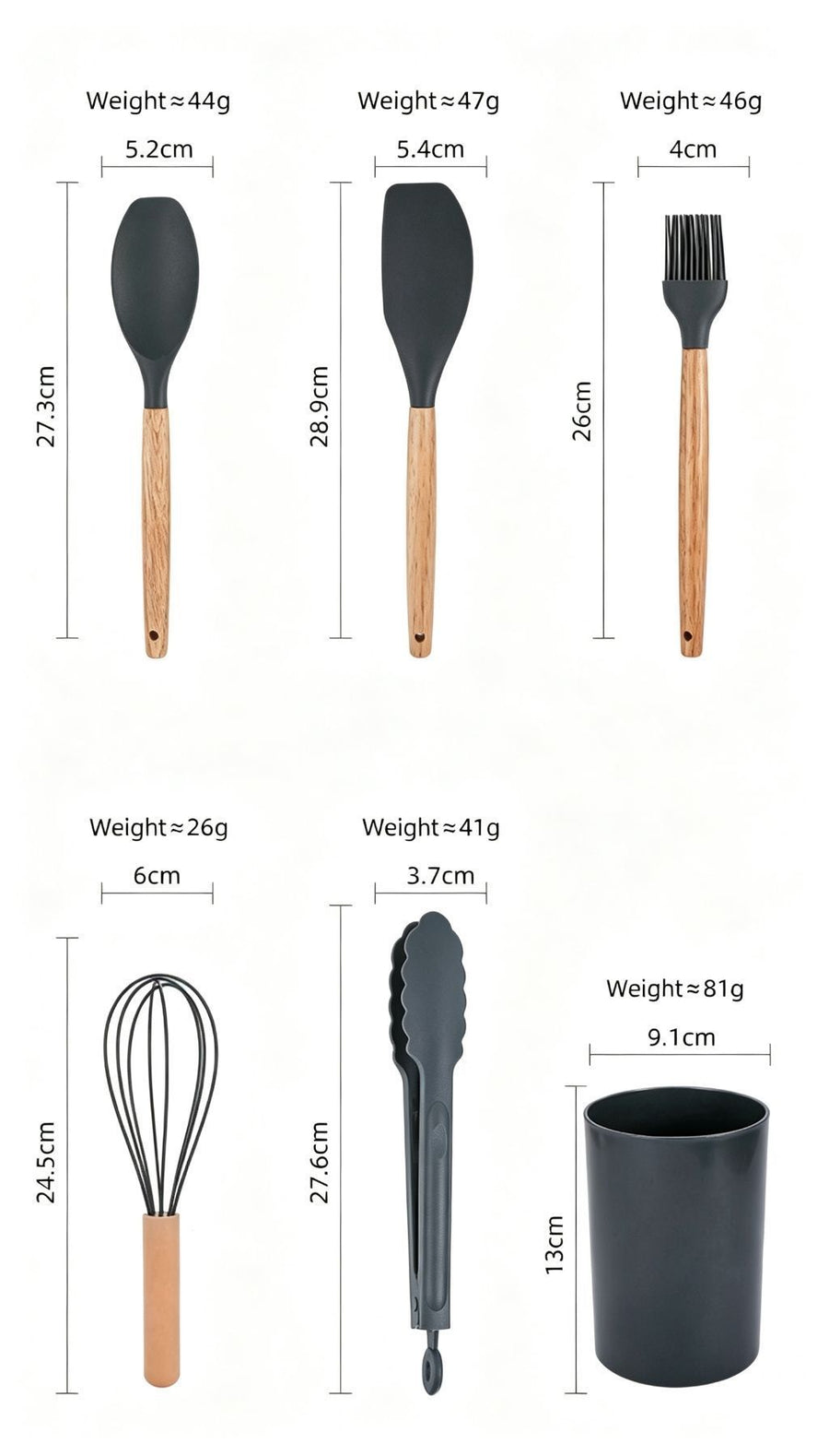 Silicone Kitchen Utensils 12‑Piece Set Black,Spatula & Soup Spoon Cookware Safe for Non‑Stick Pans,Household Cooking Gadget for Party Prep,Christmas Halloween Housewarming Gift