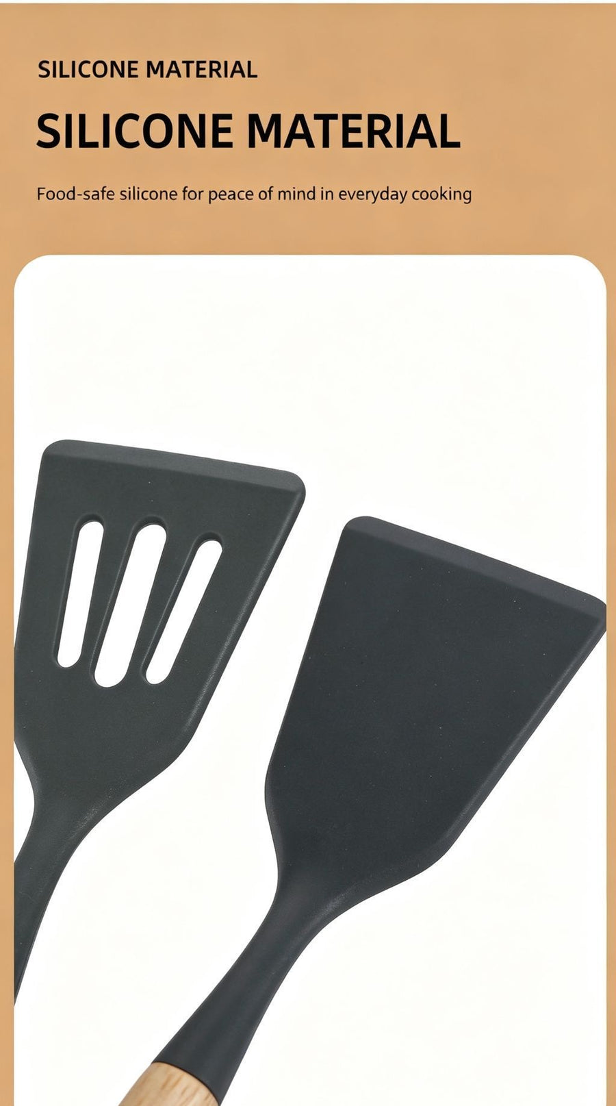 Silicone Kitchen Utensils 12‑Piece Set Black,Spatula & Soup Spoon Cookware Safe for Non‑Stick Pans,Household Cooking Gadget for Party Prep,Christmas Halloween Housewarming Gift