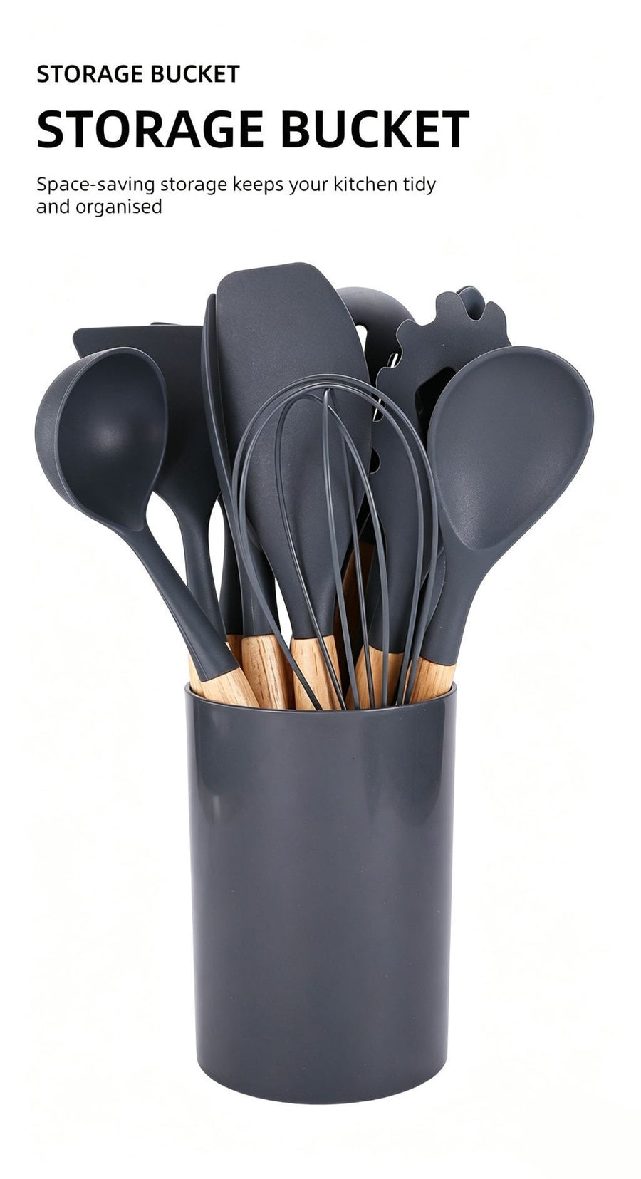 Silicone Kitchen Utensils 12‑Piece Set Black,Spatula & Soup Spoon Cookware Safe for Non‑Stick Pans,Household Cooking Gadget for Party Prep,Christmas Halloween Housewarming Gift