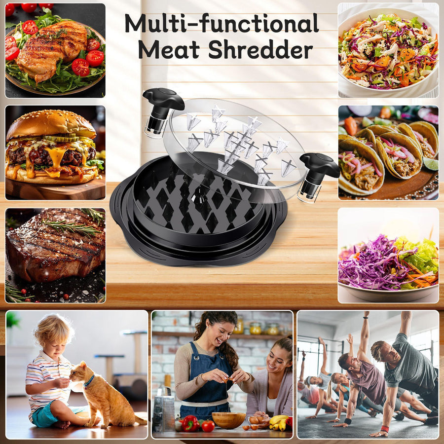 Multi‑Piece Manual Chicken Shredding Kit,Purple Interlayer Shredder Including Brush plus Fork,Hand‑Driven Meat Processor,Christmas Halloween Family Party Kitchen Gift