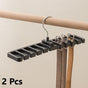 Wardrobe Belt Hanger Holder,10‑Slot Multi‑Purpose Storage Rack for Ties and Scarves,Black 2‑Pack,Home Closet Sorting Gadget,Christmas Halloween Housewarming Gift