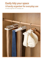 Combined Colour Belt & Tie Storage Rack,10‑Hole Hanging Organiser for Scarf Belt Collection,Beige & Black 2‑Pack,Handy Wardrobe Sorting Accessory,Christmas Halloween Holiday Home Present