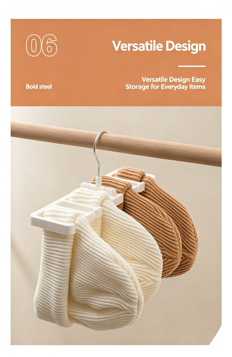 Combined Colour Belt & Tie Storage Rack,10‑Hole Hanging Organiser for Scarf Belt Collection,Beige & Black 2‑Pack,Handy Wardrobe Sorting Accessory,Christmas Halloween Holiday Home Present
