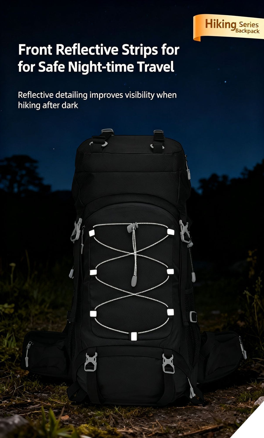 Adjustable Volume Outdoor Rucksack 60L Red,Nylon Travel Backpack With Rain Cover,Durable Pack for Hiking & Camping Trips,Christmas Halloween Holiday Adventure Present