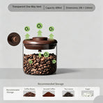Transparent Brown Lid Glass Airtight Storage Vessel 600ml Round High Borosilicate Jar,Multi‑Use Sealed Canister for Coffee Beans Tea & Ground Coffee,Pantry Sorting Gadget,Christmas Halloween Practical Kitchen Gift