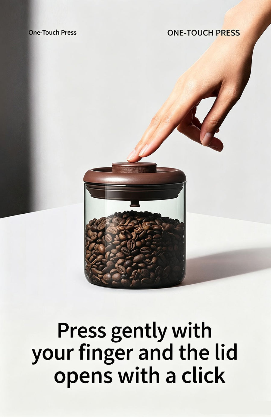 Transparent Brown Lid Glass Airtight Storage Vessel 600ml Round High Borosilicate Jar,Multi‑Use Sealed Canister for Coffee Beans Tea & Ground Coffee,Pantry Sorting Gadget,Christmas Halloween Practical Kitchen Gift