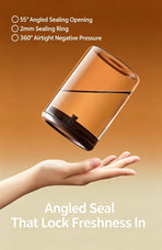 Transparent Brown Lid Glass Airtight Storage Vessel 600ml Round High Borosilicate Jar,Multi‑Use Sealed Canister for Coffee Beans Tea & Ground Coffee,Pantry Sorting Gadget,Christmas Halloween Practical Kitchen Gift