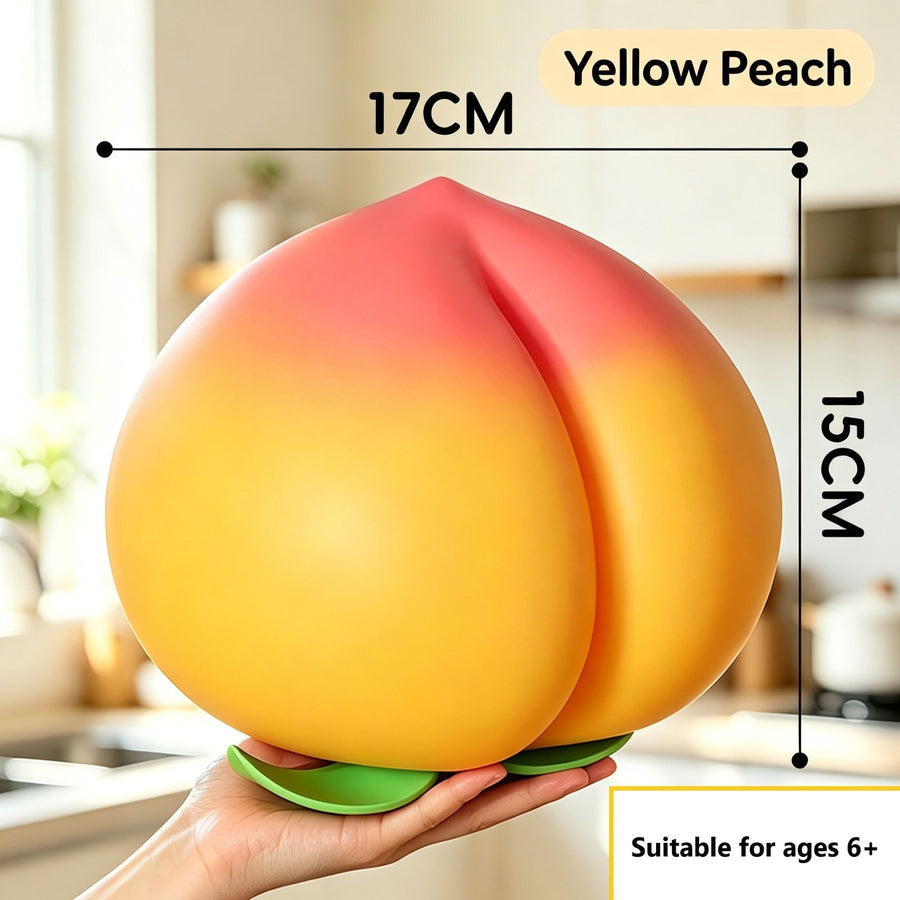 Large Dough Squish Fidget Toy, Slow‑Rebound Squeeze Stress Toy, 17cm Yellow Peach Decompression Toy