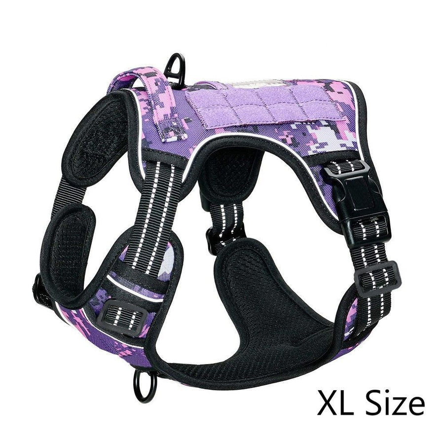 Purple Reflective Mesh Dog Harness Adjustable Safety Vest With Handle Popular Christmas Holiday Gift Purple Size XL