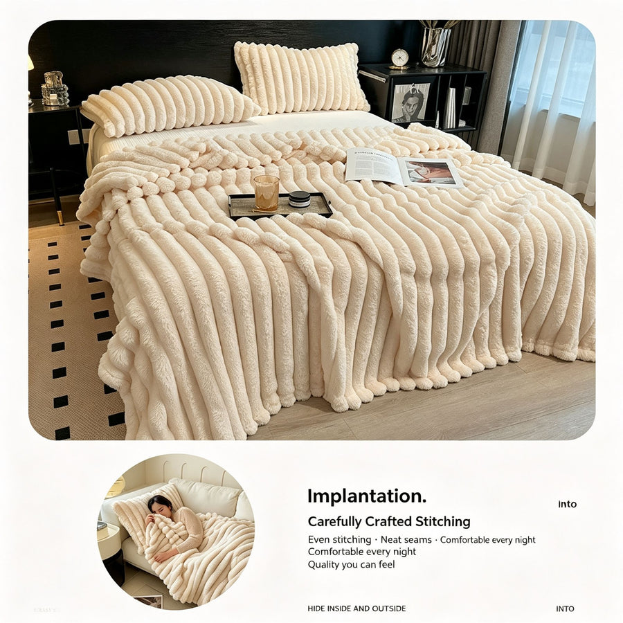 Mini Portable Bunny Plush Blanket Thick Flannel Travel Knee Throw Kids Blanket Dusty Pink 100×150cm Perfect Christmas Gift