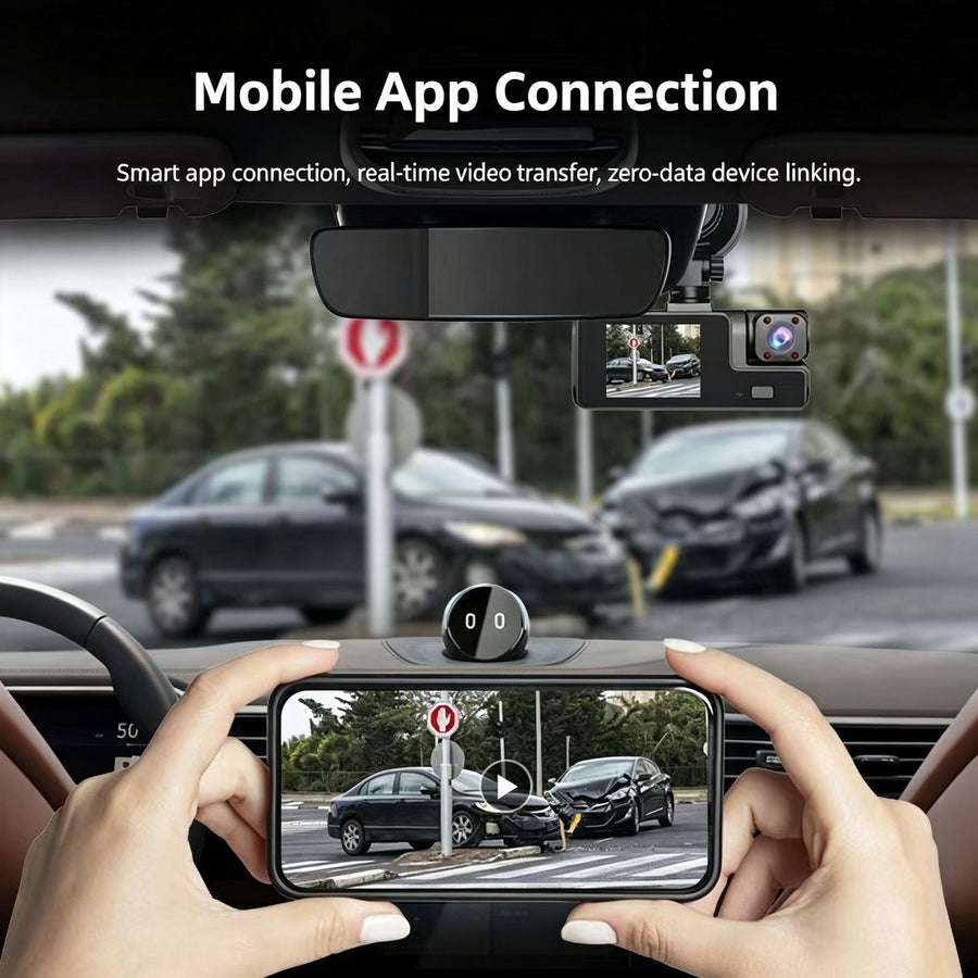 Night Vision 3 Channel Car Dash Cam Triple Record Front Cabin Rear with 32G Card Great Christmas Present