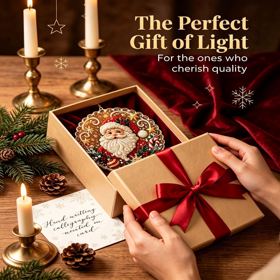 Snowflake Shape Acrylic Pearl Painting 20x20cm Stretched Frame Pearl Kit Tools Santa Claus Version A Recommended Christmas Holiday Gift