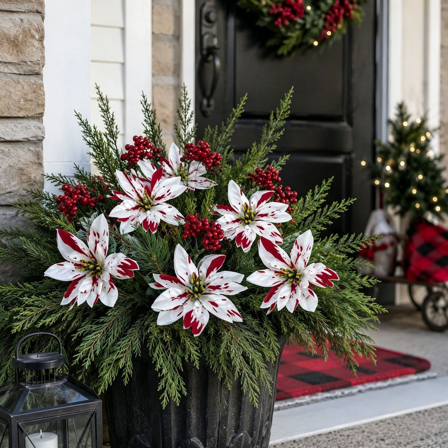 Christmas Single Flower Stem Artificial Floral Pick SD61 2 Pcs Perfect Christmas Gift