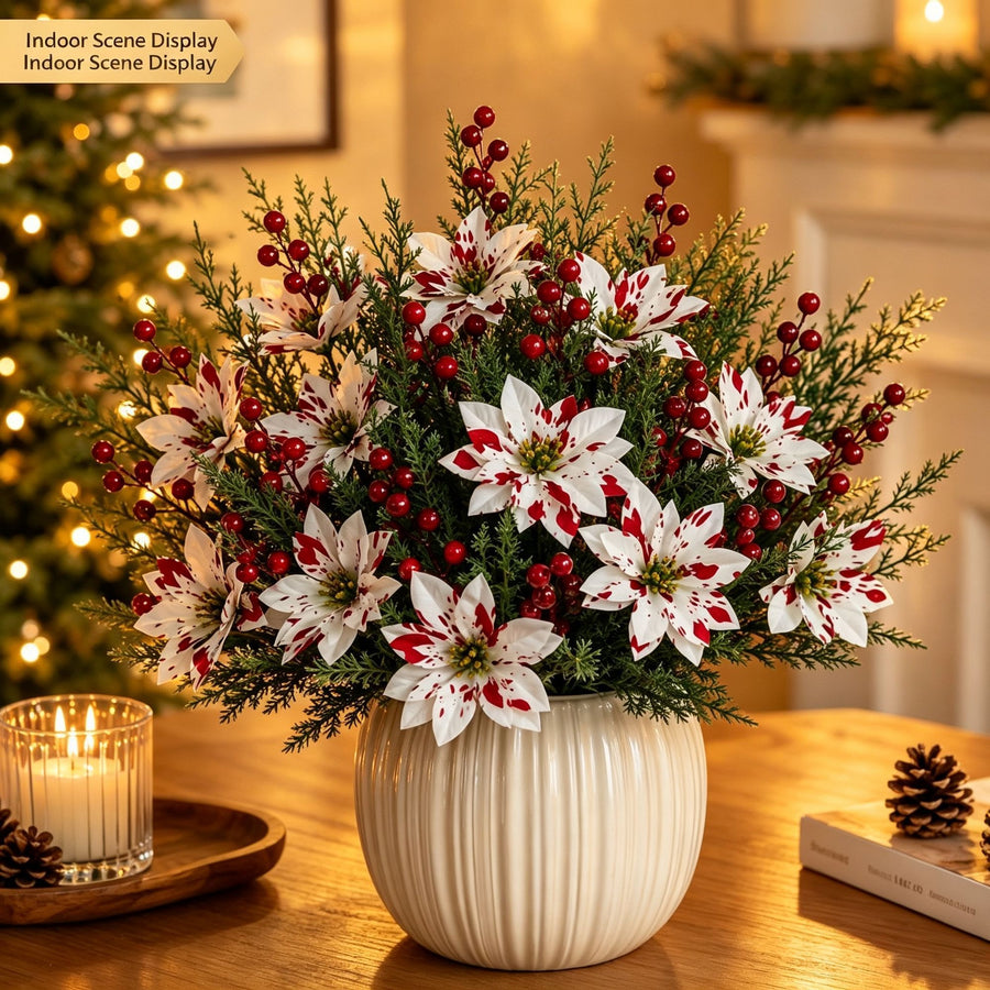 Christmas Single Flower Stem Artificial Floral Pick SD61 2 Pcs Perfect Christmas Gift