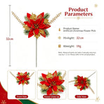 Christmas Single Flower Stem Artificial Floral Craft Supply SD63 2 Pcs Recommended Christmas Holiday Gift
