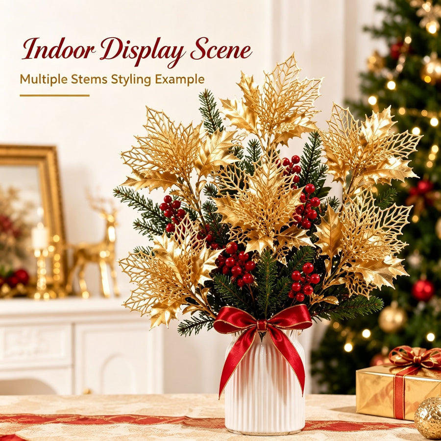 Christmas Single Flower Stem Artificial Floral Craft Supply SD63 2 Pcs Recommended Christmas Holiday Gift