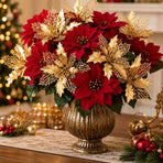 Christmas Single Flower Stem Artificial Floral Craft Supply SD63 2 Pcs Recommended Christmas Holiday Gift