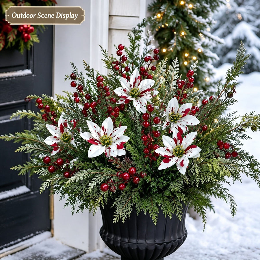 Christmas Single Flower Stem Artificial Floral Craft Supply SD63 2 Pcs Recommended Christmas Holiday Gift