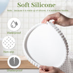 Marble Pattern Silicone Wavy Lace Round Tray Jewelry Trinket Organizer Aroma Base Black Marble 23cm 265g for Christmas Gifting
