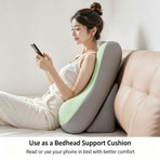 Multi-Function Split Back Support Pillow Bed Sofa Reading Cushion Neck Lumbar Protection Blue Grey Color Block Standard Suitable for Christmas Gifting
