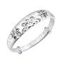 Retro Sunflower Bracelet for Women Solid Push-Pull Adjustable Bangle Elderly Gift Silver Ideal Christmas Gift