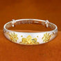 Vintage Sunflower Bangle for Women Solid Push-Pull Adjustable Bracelet Senior Gift Gold Great Christmas Present