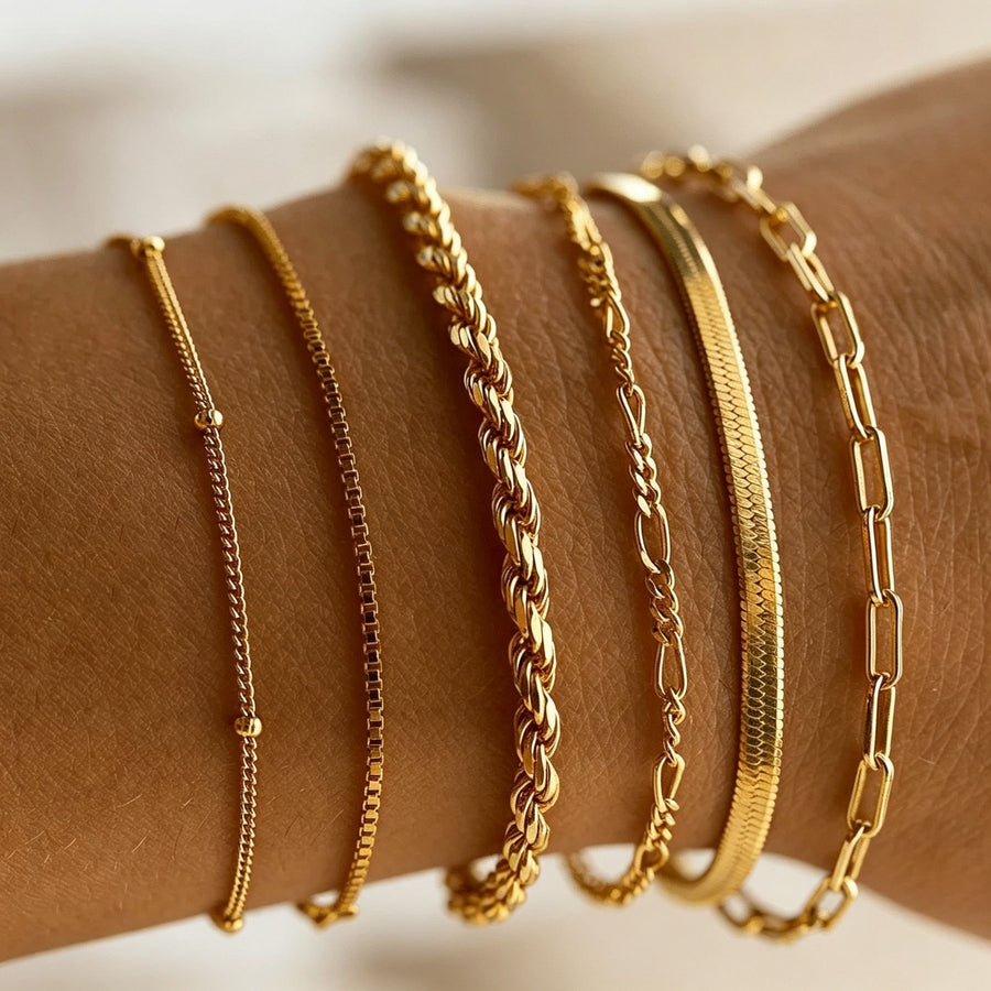 Trendy Layered Irregular Bracelet Set Women Minimalist Bangle Set h5889 Perfect Christmas Gift