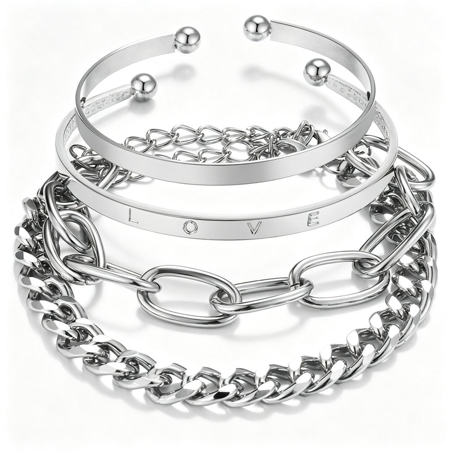 Retro Irregular Bracelet Set Women Layered Bangle Set Minimalist Hand Jewelry h55225 Ideal Christmas Gift