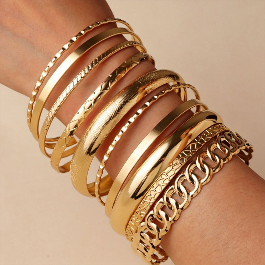 Vintage Irregular Bracelet Set Women Layered Bangle Set Minimalist Hand Jewelry 5998201 Popular Christmas Holiday Gift