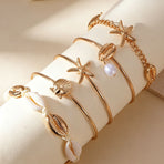 Trendy Irregular Bracelet Set Women Layered Bangle Set Hand Jewelry h920 Nice Christmas Present
