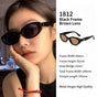 Retro Hong Kong Style Cat Eye Sunglasses UV400 Proof, Black Frame Brown Lens Outfit Upgrade, Suitable for Christmas Gifting