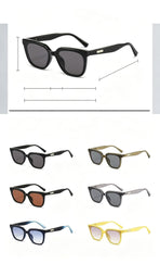 Retro Hong Kong Style Cat Eye Sunglasses UV400 Proof, Black Frame Brown Lens Outfit Upgrade, Suitable for Christmas Gifting